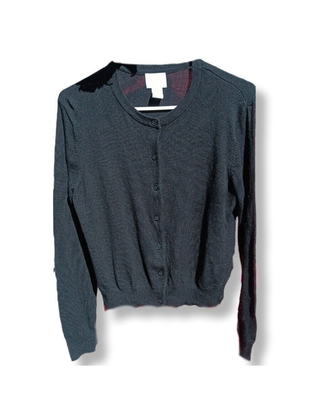 H&M Black Cardigan Sweater Button Down Large